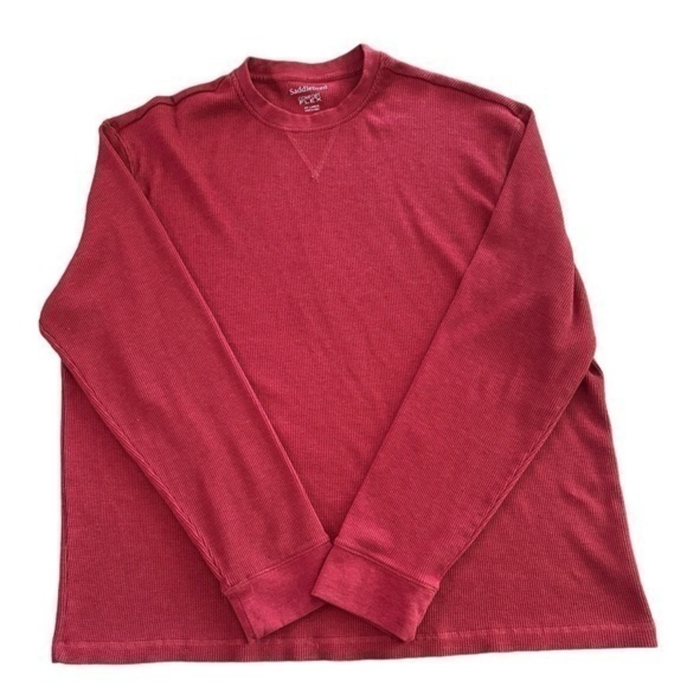Saddlebred Comfort Flex Long Sleeve Waffle Knit Shirt - Mens Size XXL